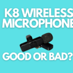 It's a banner containing the pictures of k8 wireless mic and the android phone, and the text says, "K8 Wireless Microphone any good"